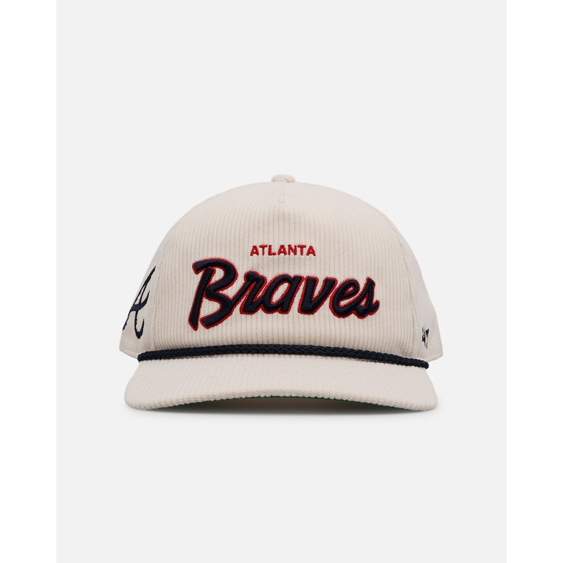 47 Brand Atlanta Braves ‘Natural Script’ Premium Hitch Corduroy Snapback Natural ONE