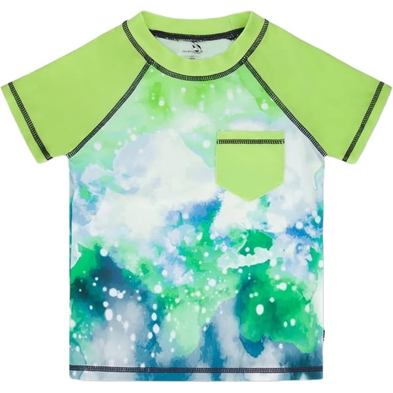 Deux par Deux Short Sleeve Rashguard with Print and Pocket – Little Boys