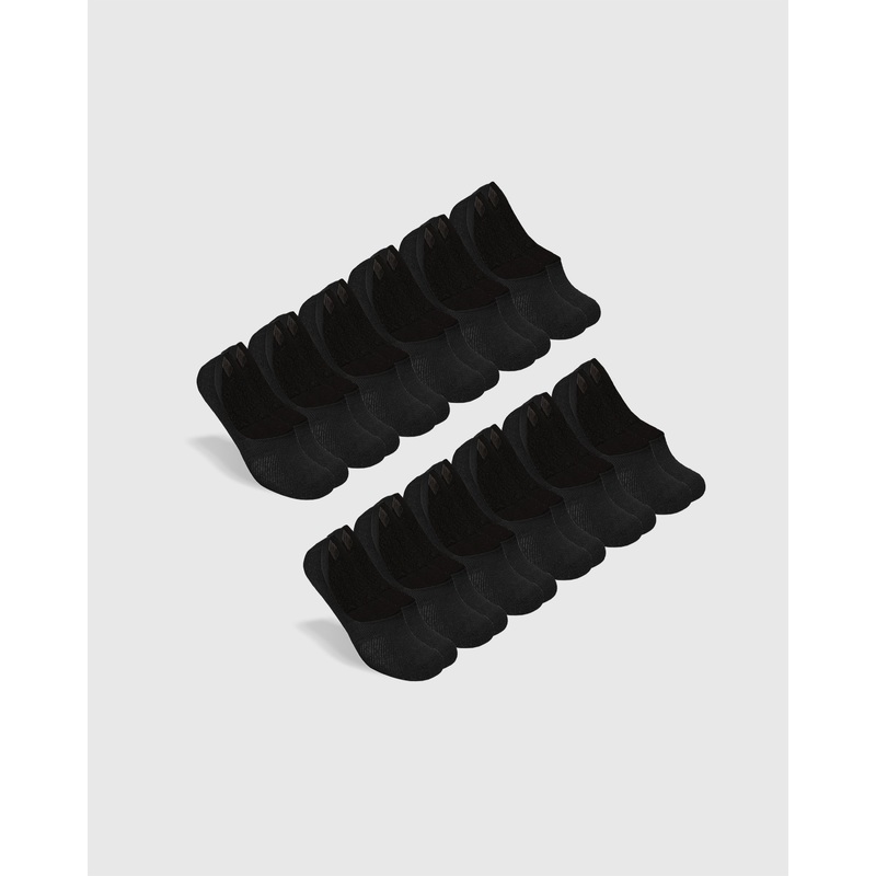 Black Never Show Socks 12-Pack M