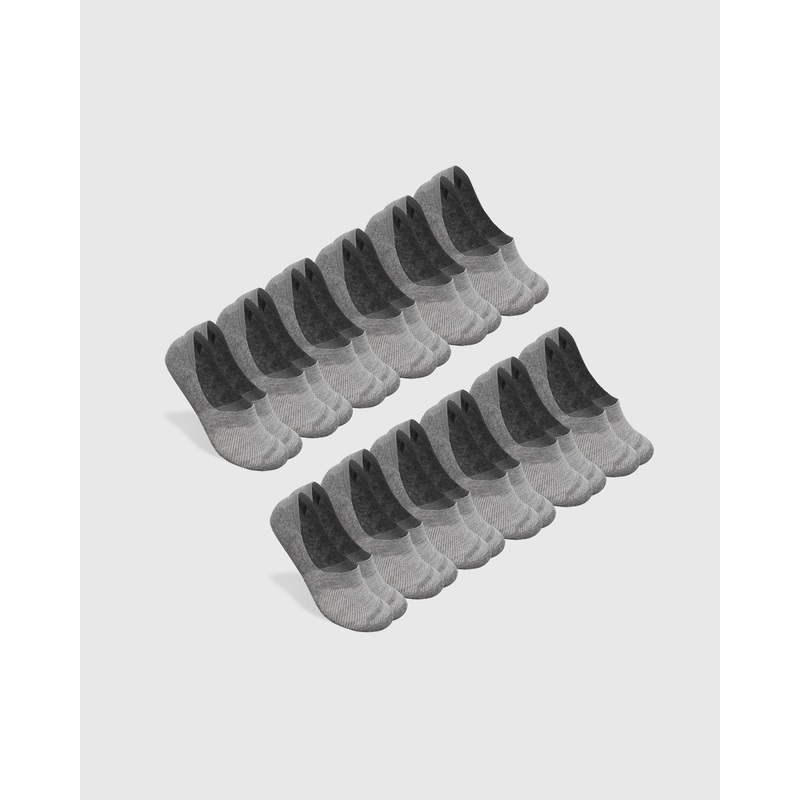 Heather Gray Never Show Socks 12-Pack M