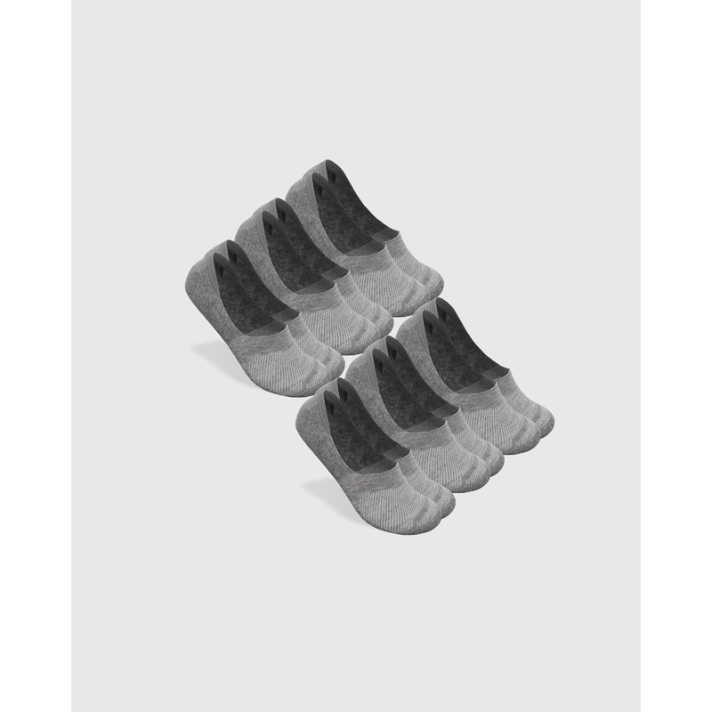 Heather Gray Never Show Socks 6-Pack M