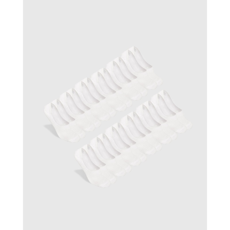 White Never Show Socks 12-Pack M