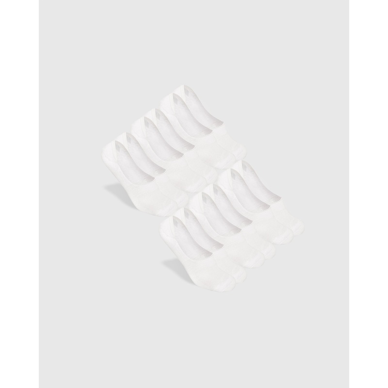 White Never Show Socks 6-Pack M