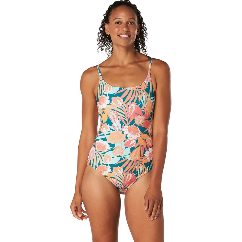 Speedo Printed Double Cross Back One-Piece Swimsuit – Women’s