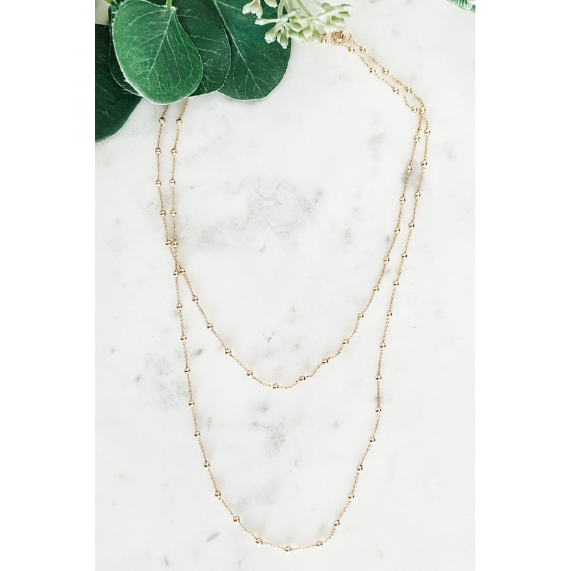 36″ Ball Chain Dainty Necklace Gold