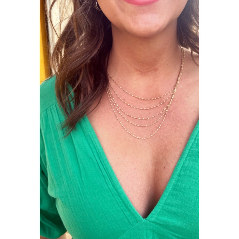 Dainty Five-Layer Necklace Gold