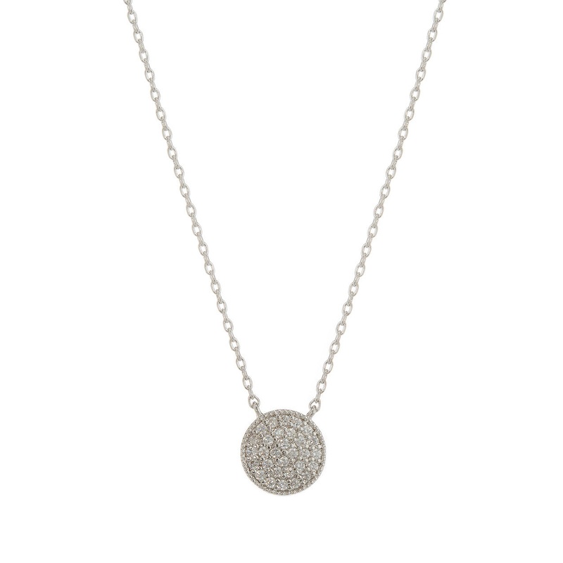 Flat Disc Short Necklace Gold