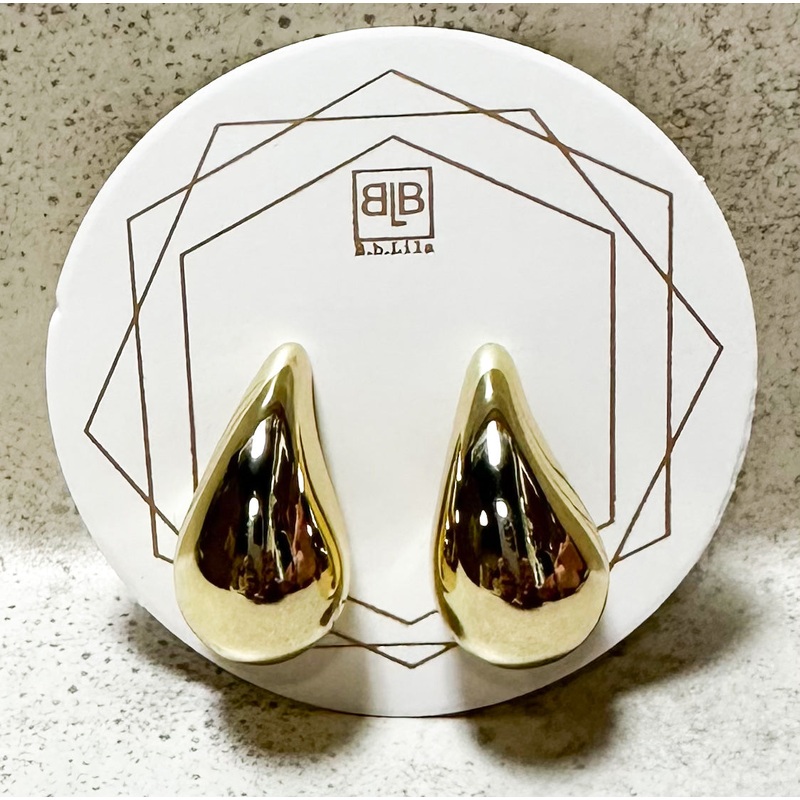 Mirror Mirror Tear Drop Studs Gold