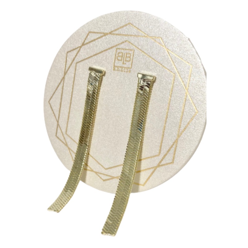 Old School Herringbone Earrings Gold