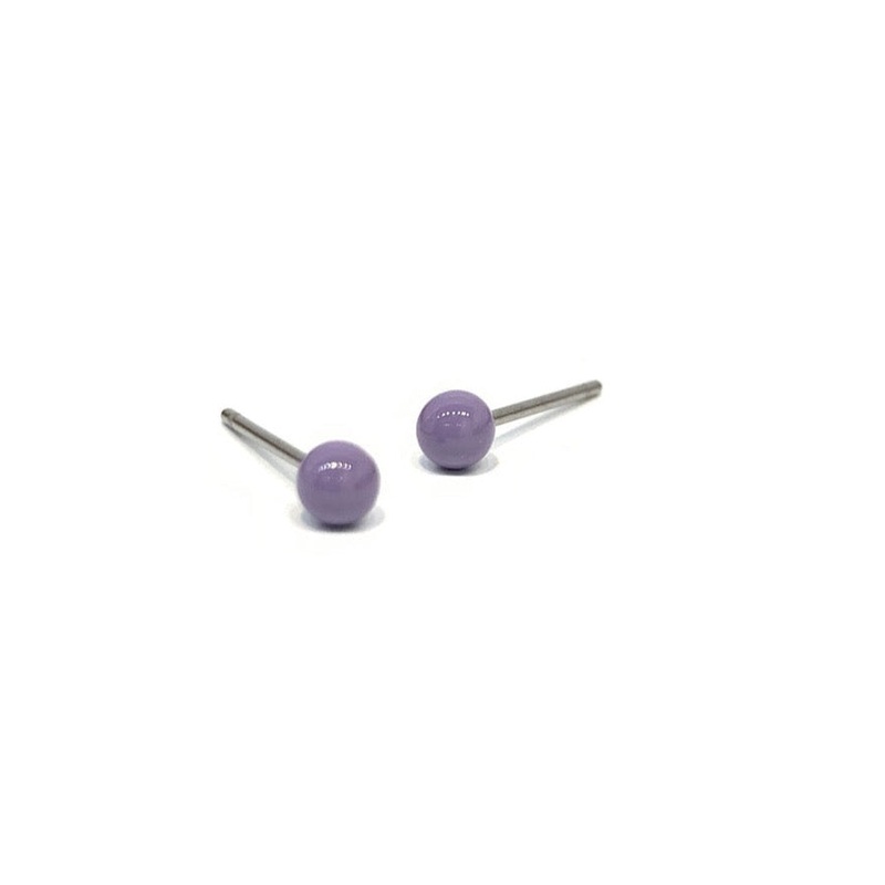 Zoe Enamel Ball Post Earrings Smoke Green