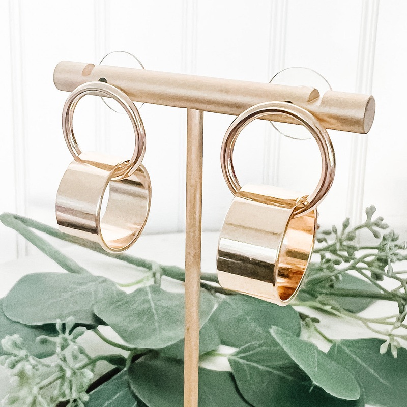 Brass Metal Earrings Gold