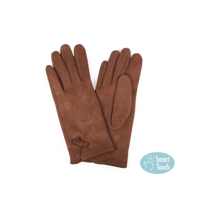 Ribbon Deco Gloves Brown