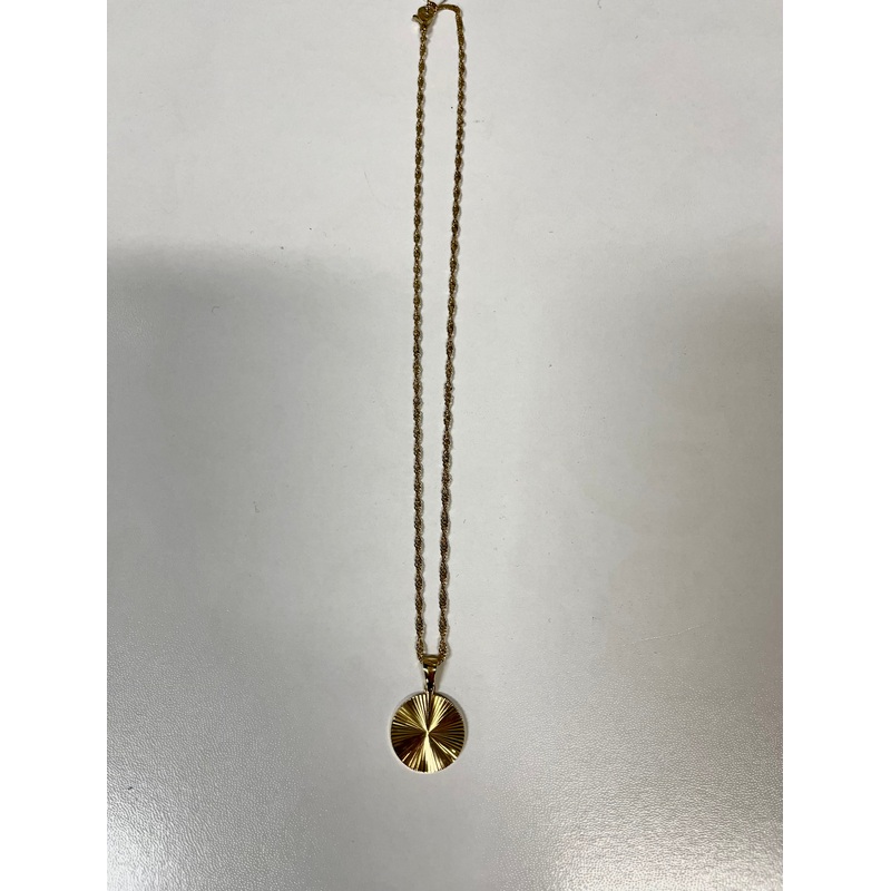 Stainless Steel Necklace with Circle Pendant Gold